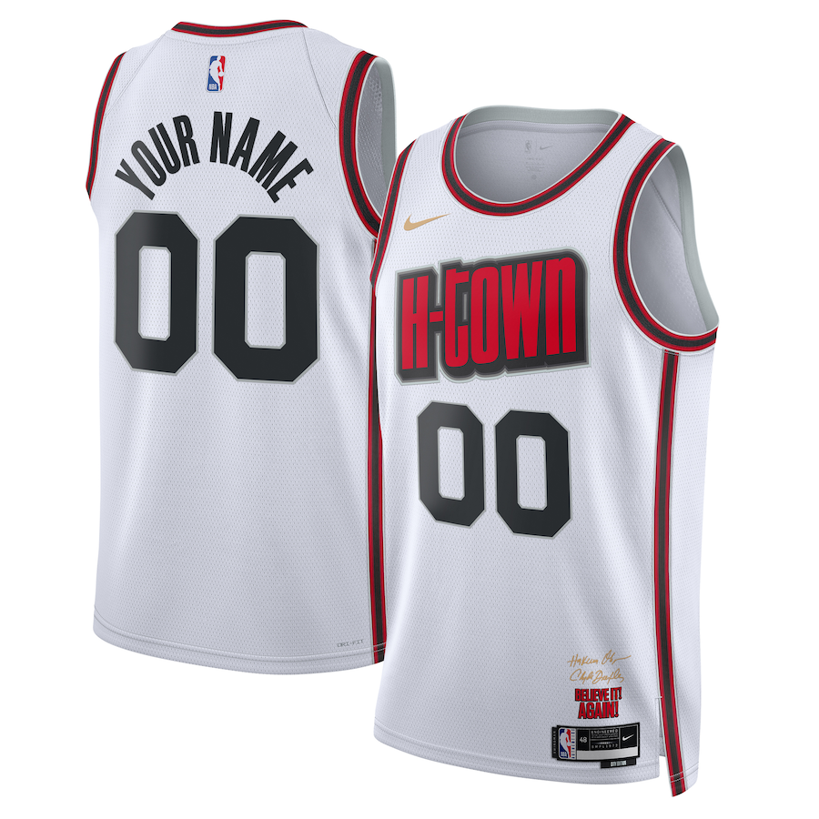 Men's Houston Rockets White 2024/25 Custom Swingman Jersey - City Edition