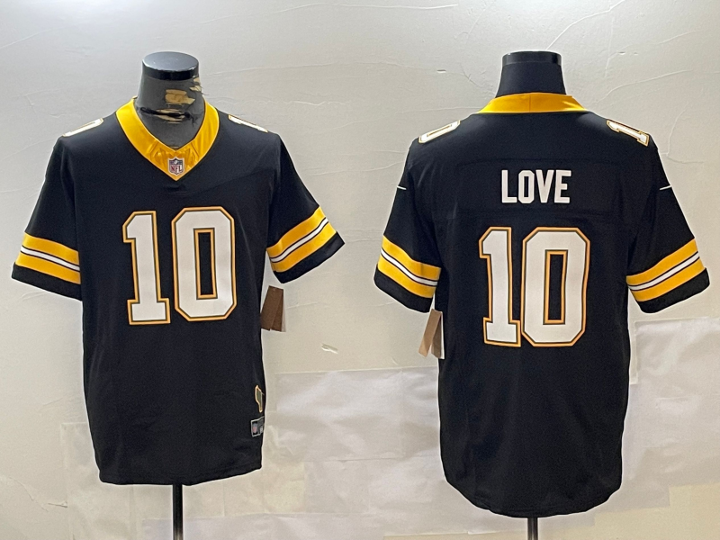 Men's Green Bay Packers Jordan Love #10 Black Player Jersey