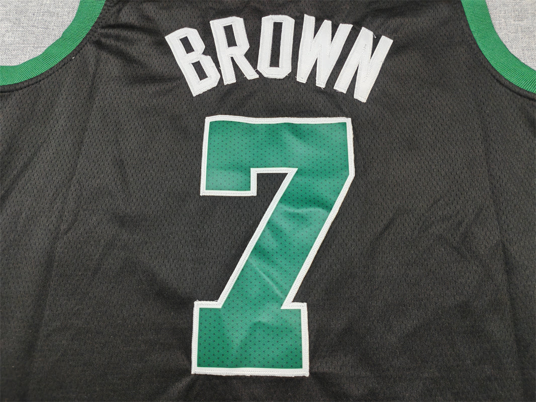 Men's Boston Celtics Jaylen Brown #7 Black Swingman Jersey - Statement Edition