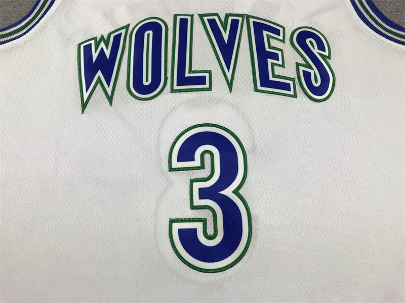 Men's Minnesota Timberwolves Jaden McDaniels #3 White Swingman Player Jersey