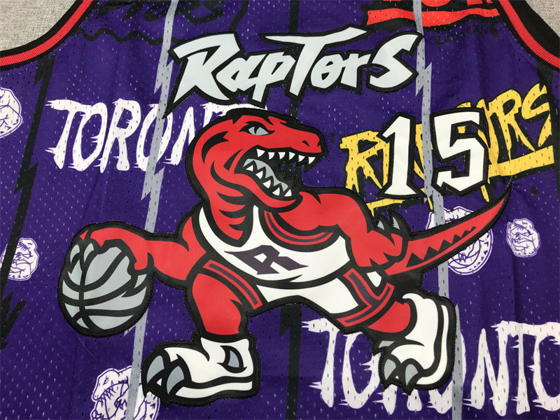 Men's Toronto Raptors Vince Carter #15 Purple Swingman Player Jersey - Graffiti Edition