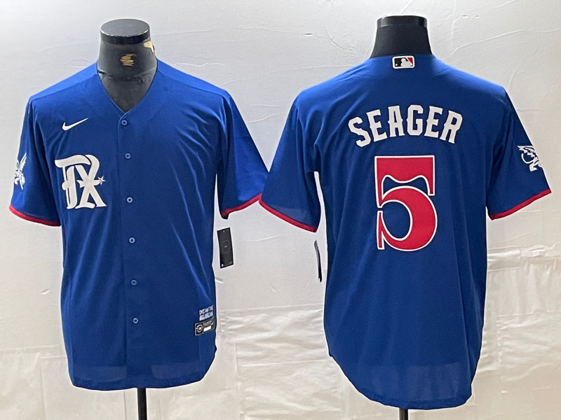 Men's Texas Rangers Corey Seager #5 Royal City Connect Limited Player Jersey