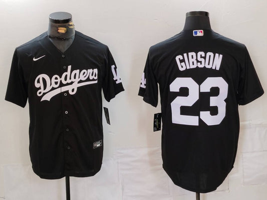 Men's Los Angeles Dodgers Kirk Gibson #23 Black Replica Player Jersey