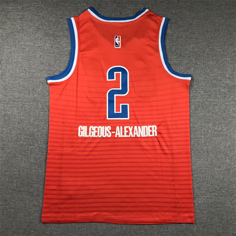 Men's Oklahoma City Thunder Shai Gilgeous-Alexander #2 Orange 2022/23 Swingman Jersey - Statement Edition