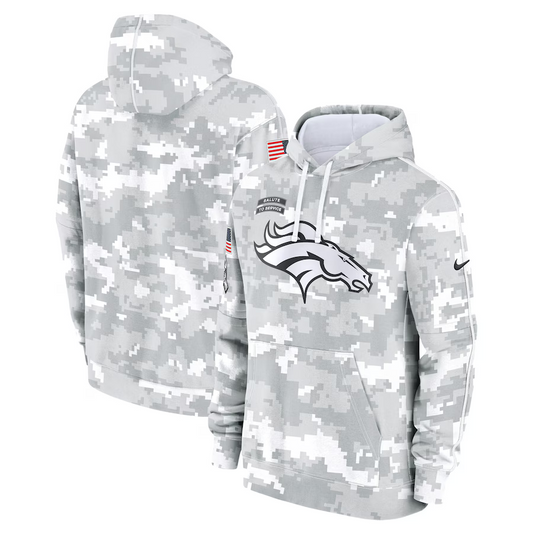 Men's Denver Broncos Arctic Camo 2024 Salute to Service Club Fleece Pullover Hoodie