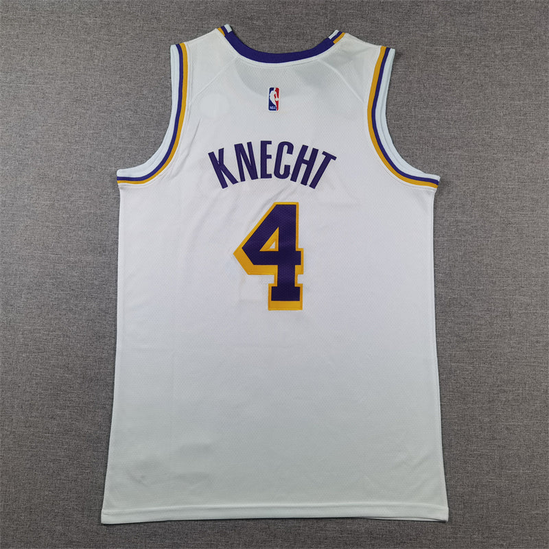 Men's Los Angeles Lakers Dalton Knecht #4 White Swingman Jersey - Association Edition