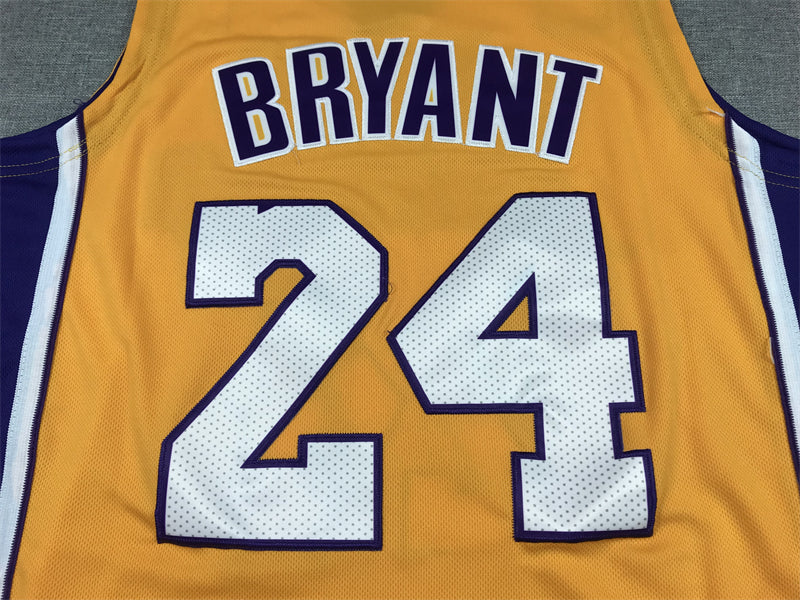 Men's Los Angeles Lakers Kobe Bryant #24 Gold 2007-08 Hardwood Classics Swingman Jersey