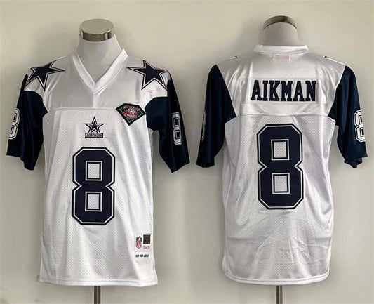 Men's Dallas Cowboys Troy Aikman Mitchell & Ness White Legacy Replica Jersey