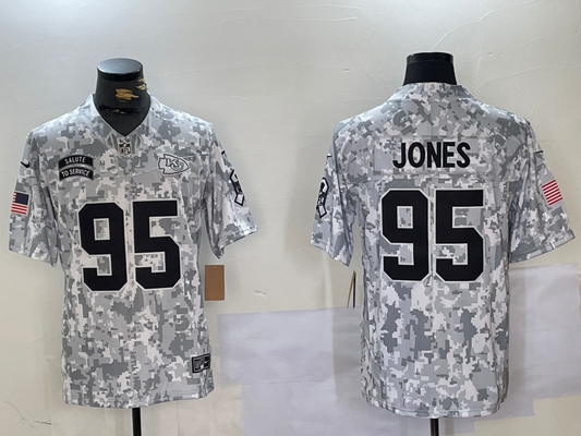 Men's Kansas City Chiefs Chris Jones #95 Arctic Camo 2024 Salute to Service Limited Jersey