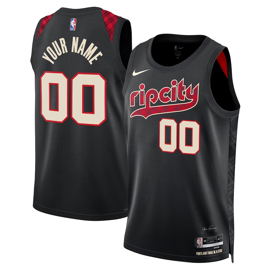 Men's Portland Trail Blazers Black 2023/24 Custom Swingman Jersey - City Edition