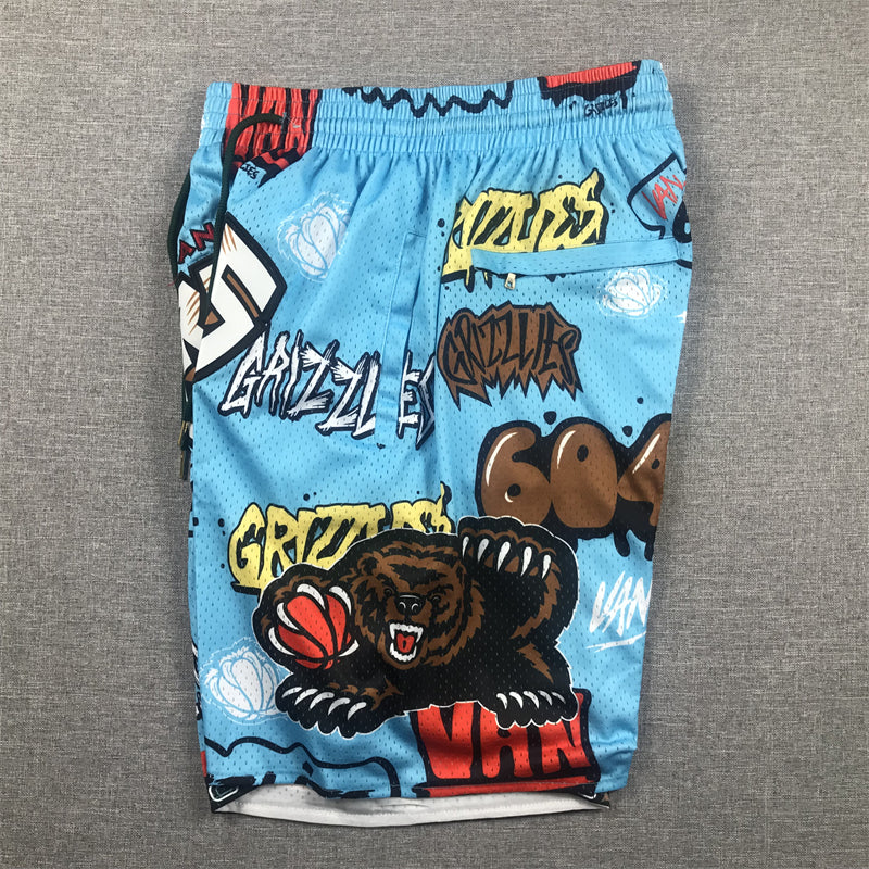 Men's Memphis Grizzlies Blue Graffiti Edition Pocket Shorts