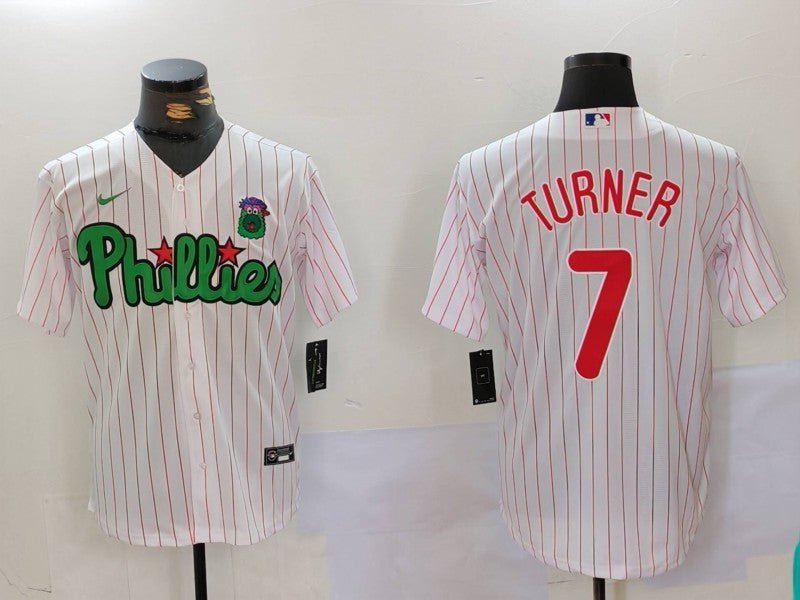 Men's Philadelphia Phillies Trea Turner #7 White Limited Player Jersey