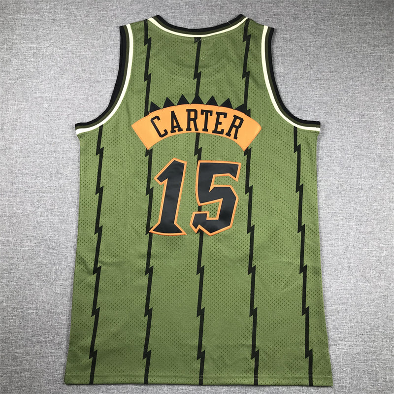 Men's Toronto Raptors Vince Carter #15 Army Green 1998-99 Hardwood Classics Swingman Jersey