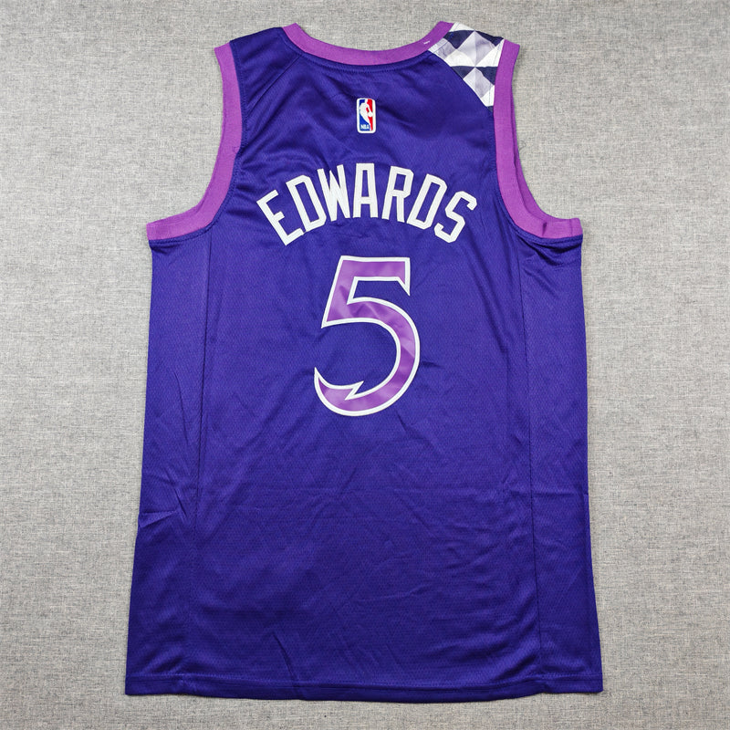 Men's Minnesota Timberwolves Anthony Edwards #5 Purple Swingman Jersey