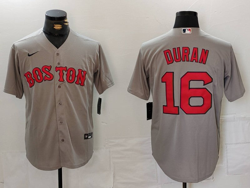 Men's Boston Red Sox Jarren Duran #16 Gray Away Limited Player Jersey