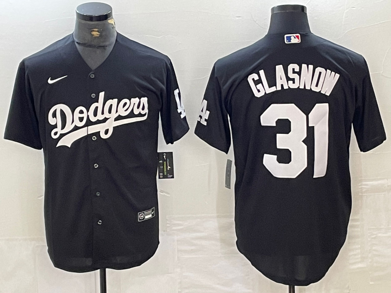 Men's Los Angeles Dodgers Tyler Glasnow #31 Black Replica Player Jersey