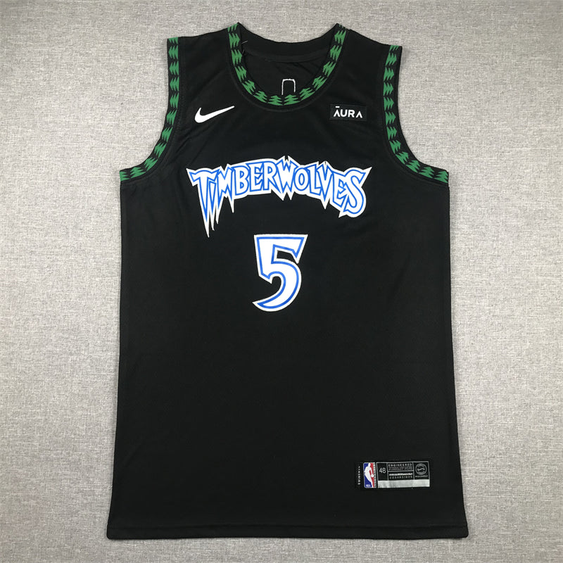 Men's Minnesota Timberwolves Anthony Edwards #5 Black Swingman Jersey