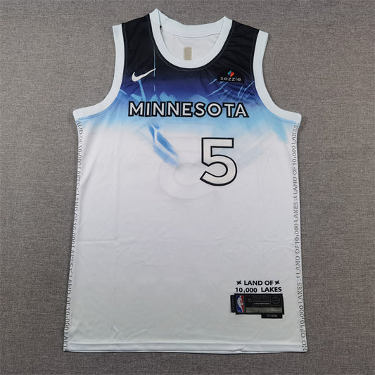 Men's Minnesota Timberwolves Anthony Edwards #5 White 2024/25 Swingman Player Jersey - City Edition