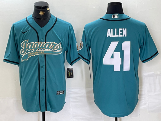 Men's Jacksonville Jaguars Josh Hines-Allen #41 Teal Game Jersey