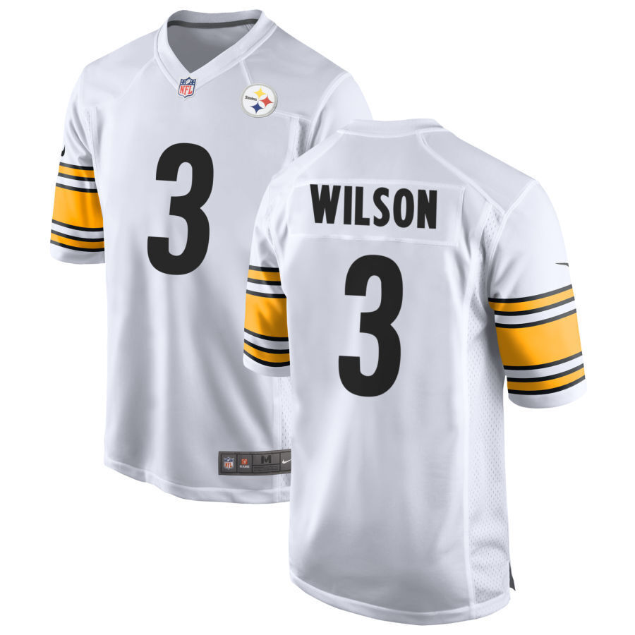 Men's Pittsburgh Steelers Russell Wilson #3 White Game Player Jersey