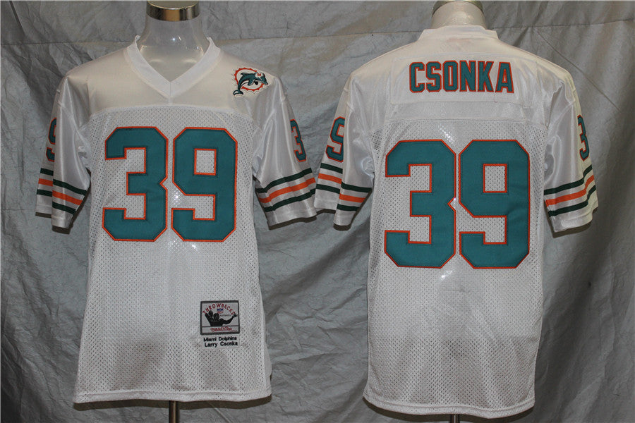 Men's Miami Dolphins Larry Csonka Mitchell & Ness White Legacy Replica Jersey