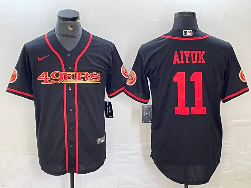 Men's San Francisco 49ers Brandon Aiyuk #11 Black Joint Edition Player Jersey