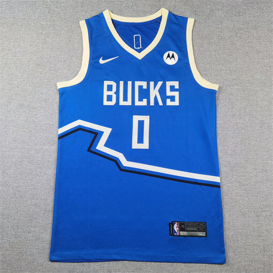 Men's Milwaukee Bucks Damian Lillard #0 Royal 2024/25 Swingman Player Jersey - City Edition