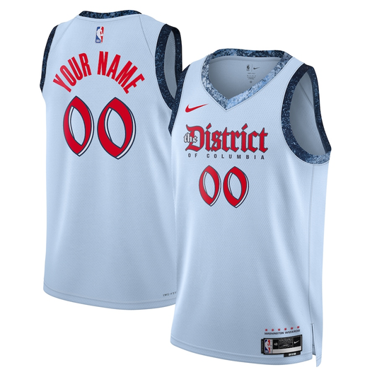 Men's Washington Wizards Powder Blue 2024/25 Custom Swingman Jersey - City Edition