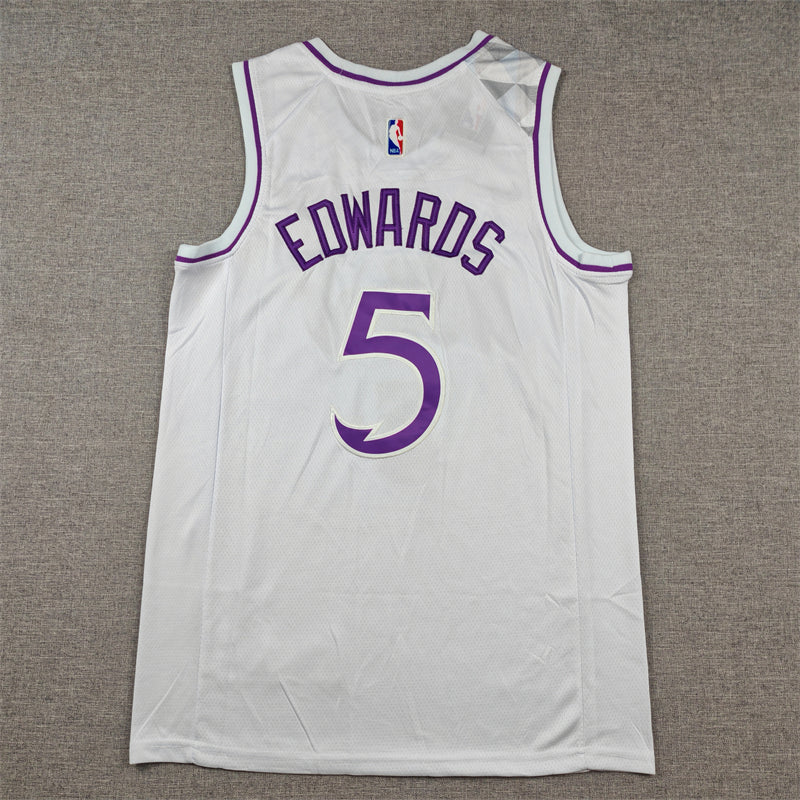 Men's Minnesota Timberwolves Anthony Edwards #5 White Swingman Player Jersey