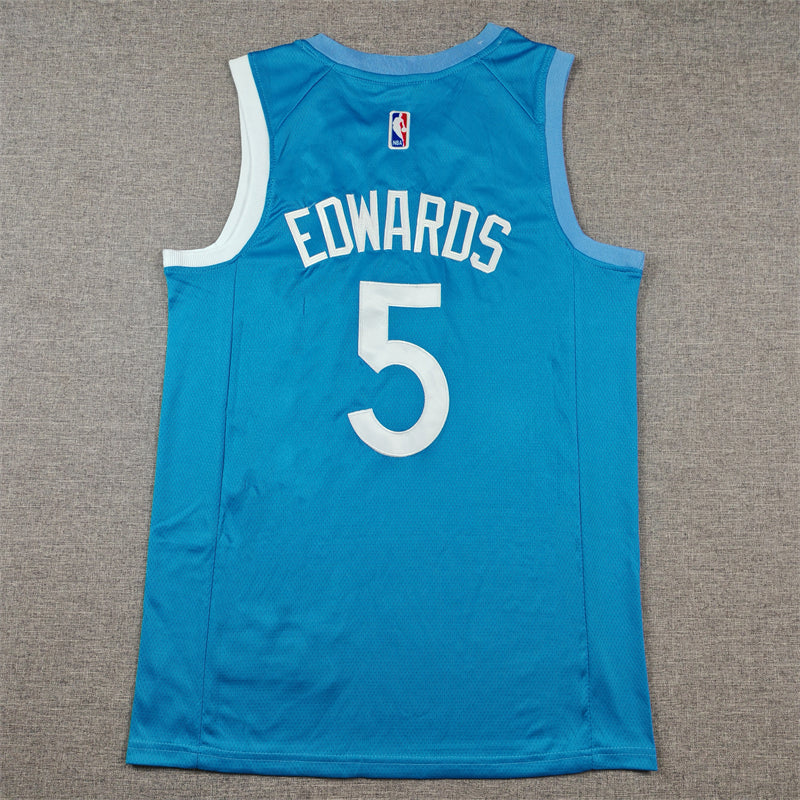 Men's Minnesota Timberwolves Anthony Edwards #5 Blue Swingman Jersey