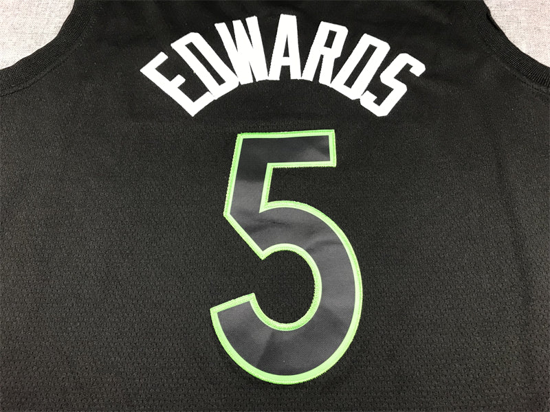 Men's Minnesota Timberwolves Anthony Edwards #5 Black 2022/23 Swingman Jersey - Statement Edition