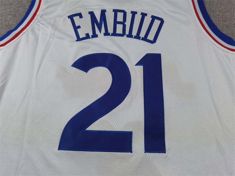 Men's Philadelphia 76ers Joel Embiid #21 White 2024/25 Swingman Player Jersey - City Edition