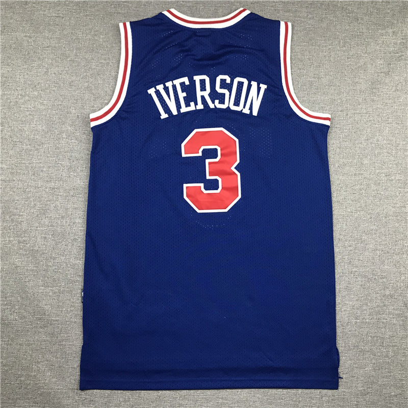 Men's Philadelphia 76ers Allen Iverson #3 Royal Swingman Jersey