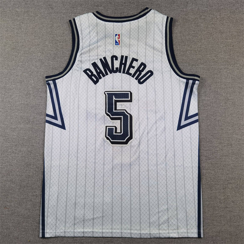 Men's Orlando Magic Paolo Banchero #5 Silver 2024/25 Swingman Player Jersey - City Edition