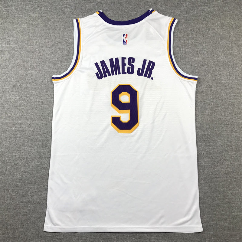 Men's Los Angeles Lakers Bronny James #9 White Swingman Player Jersey - Association Edition