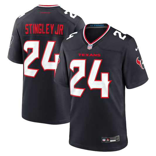 Men's Houston Texans Derek Stingley Jr. #24 Navy Game Jersey