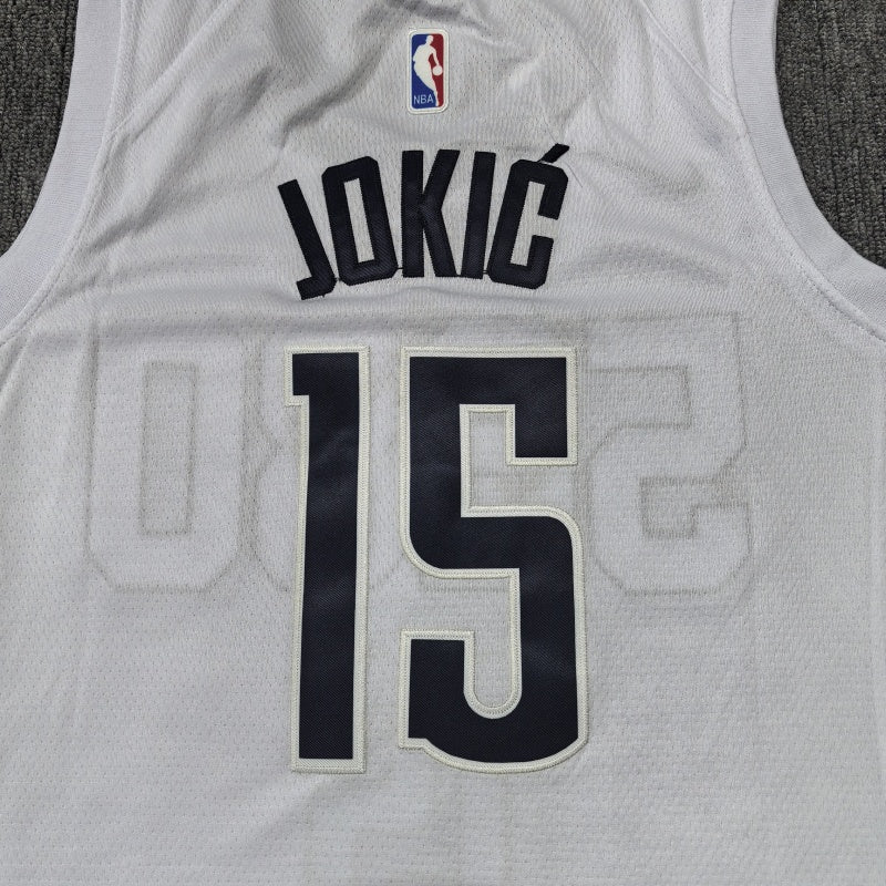 Men's Denver Nuggets Nikola Jokic #15 White 2024/25 Swingman Player Jersey - City Edition