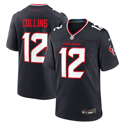 Men's Houston Texans Nico Collins #12 Navy Game Jersey