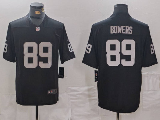 Men's Las Vegas Raiders Brock Bowers #89 Black 2024 NFL Draft First Round Pick Player Game Jersey