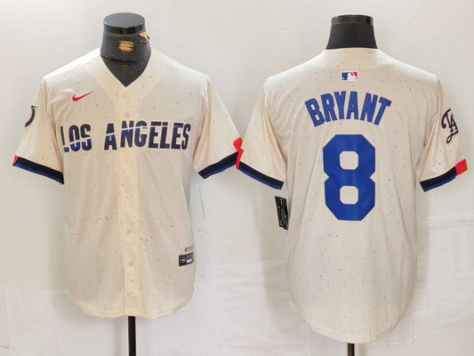 Men's Los Angeles Dodgers Kobe Bryant #8 Cream 2024 City Connect Limited Player Jersey