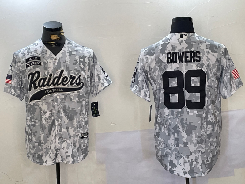 Men's Las Vegas Raiders Brock Bowers #89 Arctic Camo Salute to Service Limited Jersey