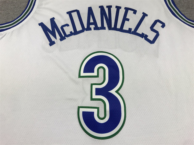 Men's Minnesota Timberwolves Jaden McDaniels #3 White Swingman Player Jersey