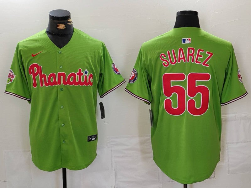 Men's Philadelphia Phillies Ranger Suarez #55 Green Limited Player Jersey