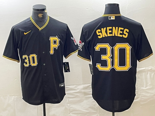 Men's Pittsburgh Pirates Paul Skenes #30 Black Alternate Replica Player Jersey