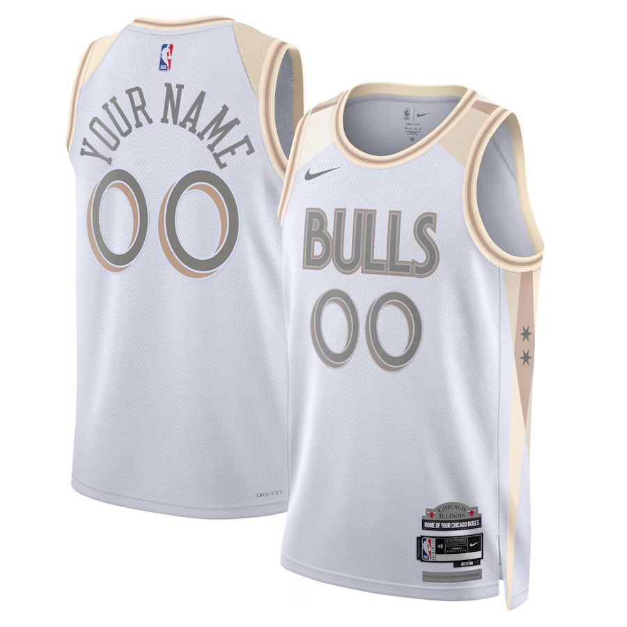 Men's Chicago Bulls White 2024/25 Custom Swingman Jersey - City Edition