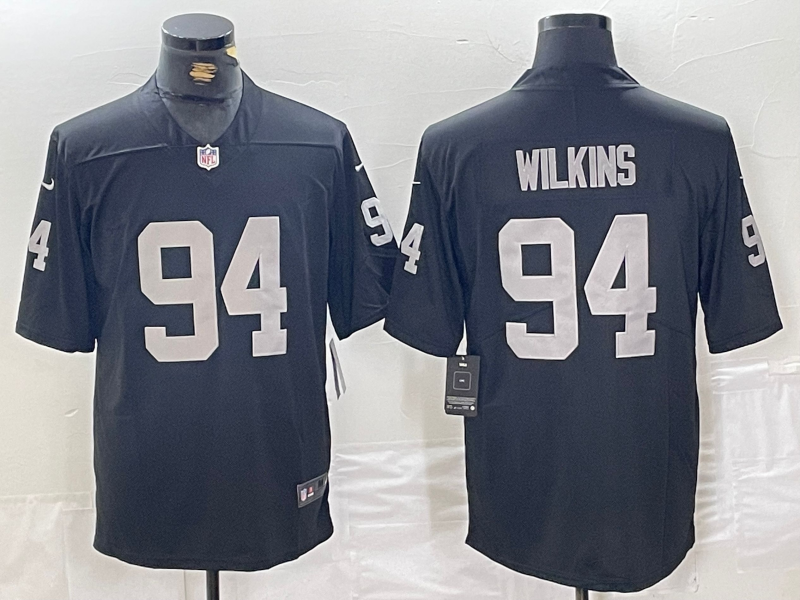 Men's Las Vegas Raiders Christian Wilkins #94 Black Game Jersey