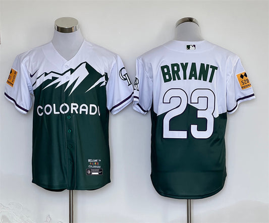 Men's Colorado Rockies Kris Bryant #23 Green City Connect Replica Player Jersey