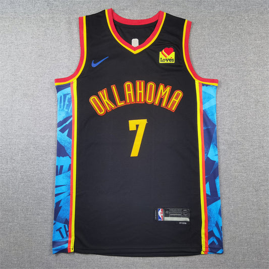 Men's Oklahoma City Thunder Chet Holmgren #7 Black 2024/25 Swingman Player Jersey - City Edition