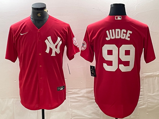 Men's New York Yankees Aaron Judge #99 Red Replica Player Jersey