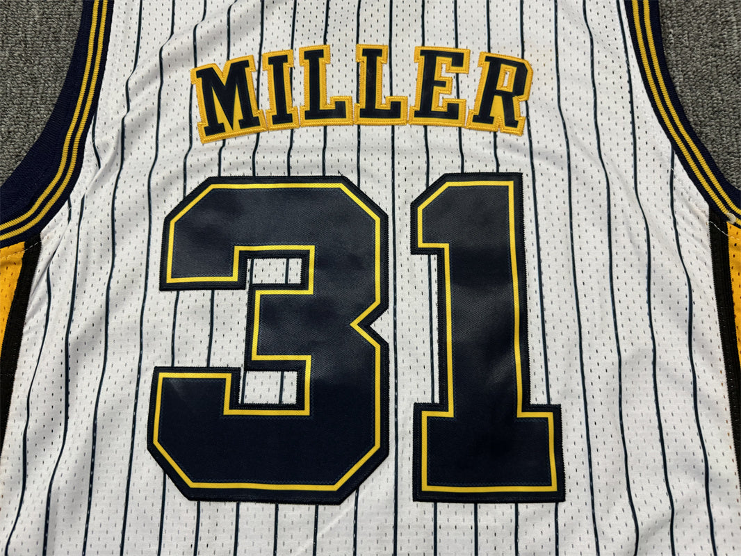 Men's Indiana Pacers Reggie Miller #31 White Hardwood Classics Swingman Jersey